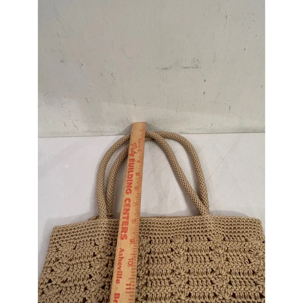 The Sak Crochet Tote Bag Medium Tan Beige Boho Shoulder Bag Women